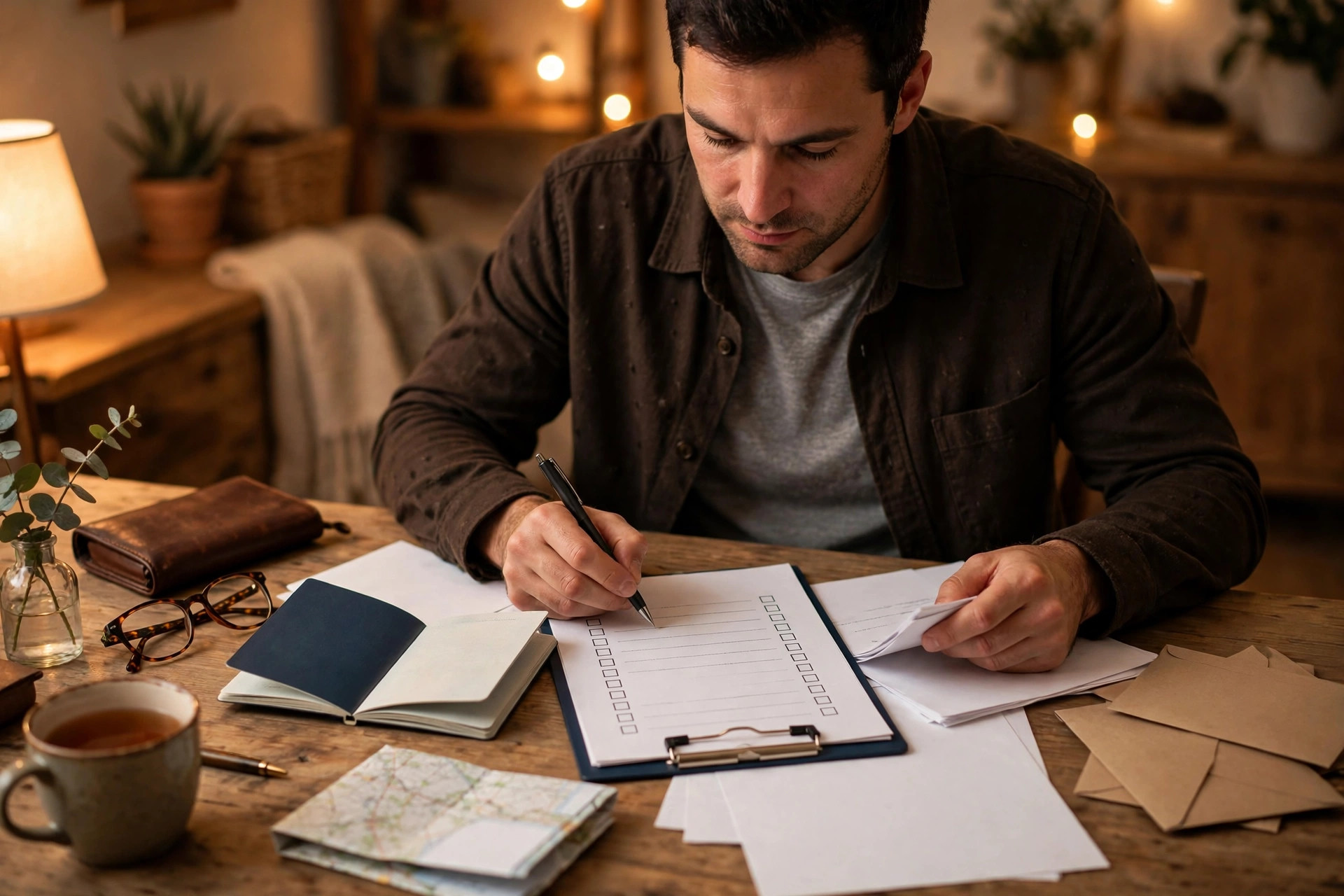 Reviewing documents and a checklist